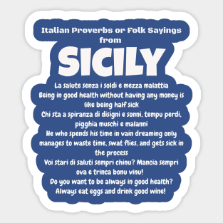 Italian Proverbs or Folk Sayings from Sicily Sticker